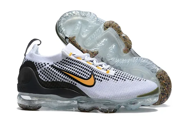 Nike Air VaporMax White Black Orange Lifestyle Sneakers 6