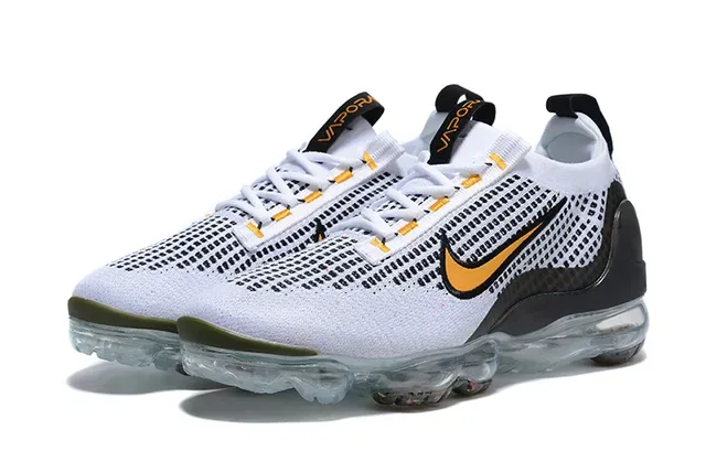 Nike Air VaporMax White Black Orange Lifestyle Sneakers 7