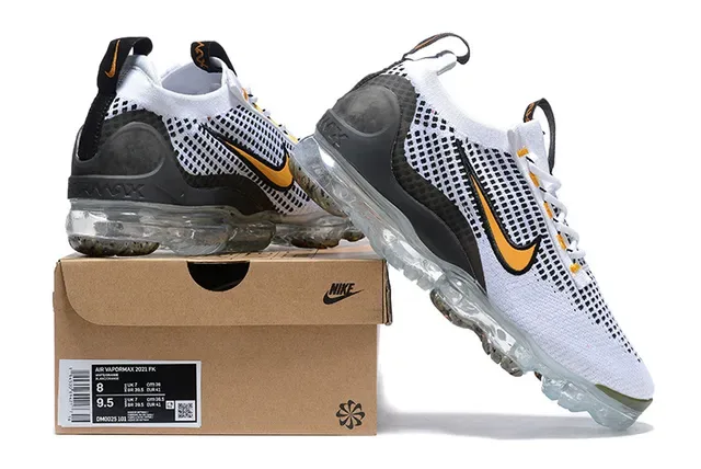 Nike Air VaporMax White Black Orange Lifestyle Sneakers 8