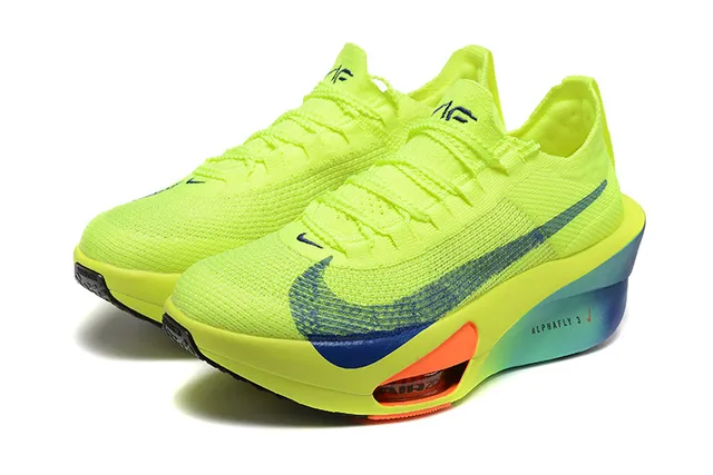 Nike Air Zoom Alphafly 3 Zapatillas de Running Neón Amarillo Azul 4