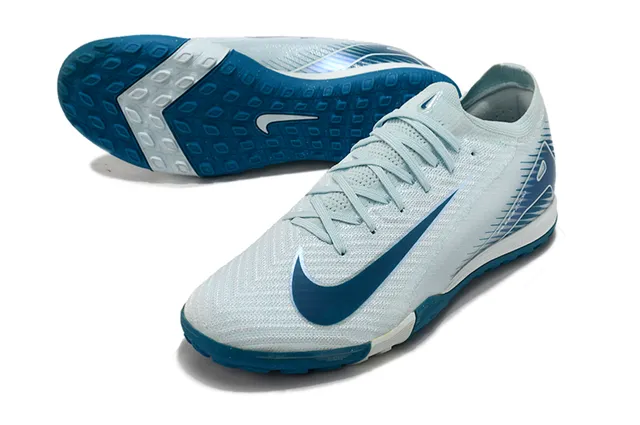 Nike Air Zoom Blue White Upper Tricot Dynamic Cage Overlay Turf Chaussures de football 3