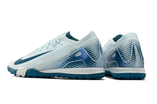 Nike Air Zoom Blue White Upper Tricot Dynamic Cage Overlay Turf Chaussures de football 4