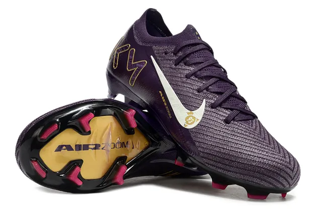 Nike Air Zoom KM Purple Gold Firm-Ground Soccer Shoes 2