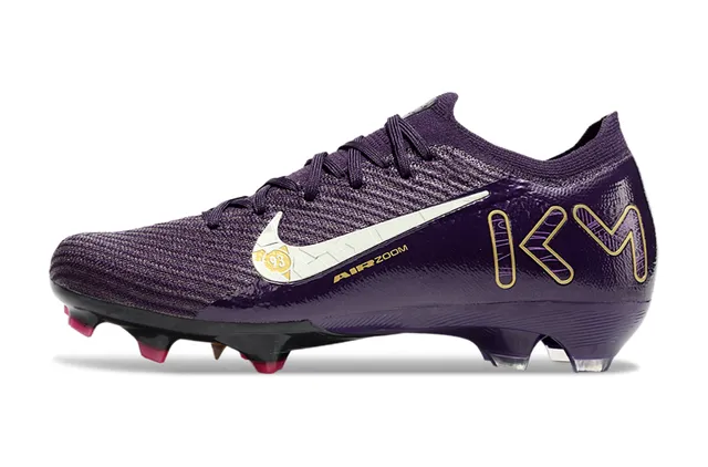 Nike Air Zoom KM Purple Gold Firm-Ground Soccer Shoes 3