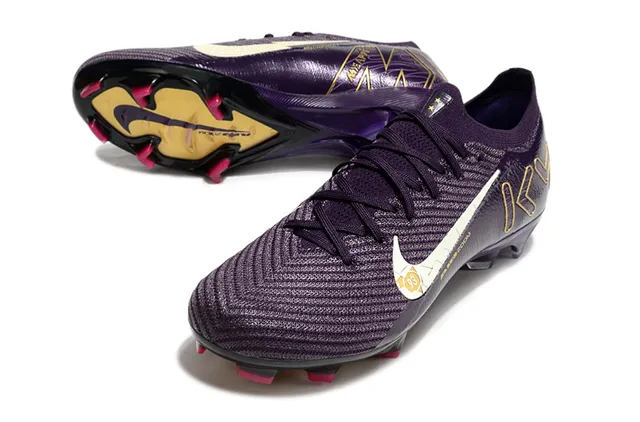 Nike Air Zoom KM Purple Gold Firm-Ground Soccer Shoes 4