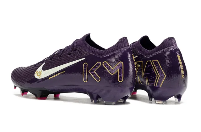 Nike Air Zoom KM Purple Gold Firm-Ground Soccer Shoes 5