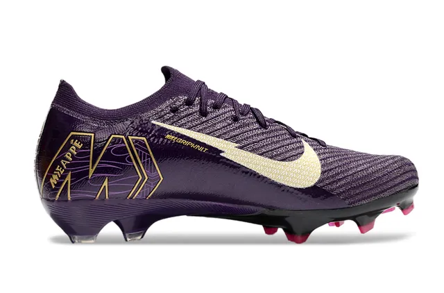 Nike Air Zoom KM Purple Gold Firm-Ground Soccer Shoes 6
