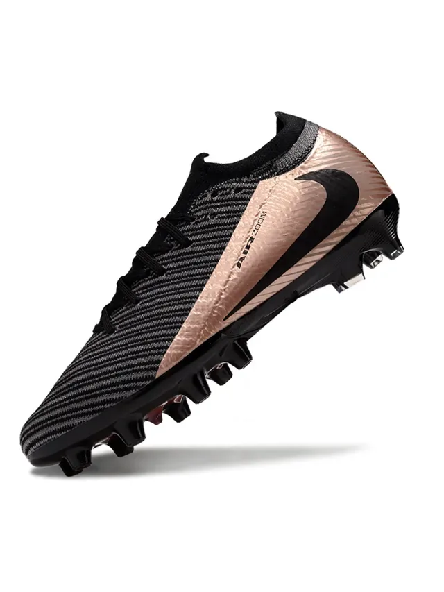 نيك إير زوم أحذية كرة القدم السوداء والوردي الذهبي للأرضية الصلبة 3