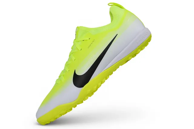 Nike Atomknit Zapatillas de fútbol Turf upper de tejido amarillo blanco neón midsole 3