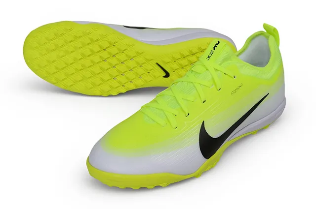 Nike Atomknit Zapatillas de fútbol Turf upper de tejido amarillo blanco neón midsole 5