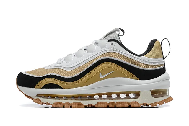 Nike Beige Black Layered Wave-Shaped Overlays Visible Heel Air Unit Lifestyle Sneakers 2
