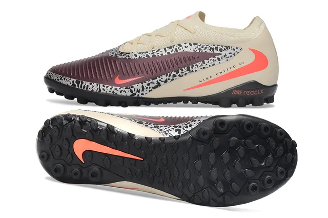 Nike Beige Bordeaux Ajustement Chaussette Col Tricoté Tacheté Panneau Milieu Pelouse Chaussures de Football 6