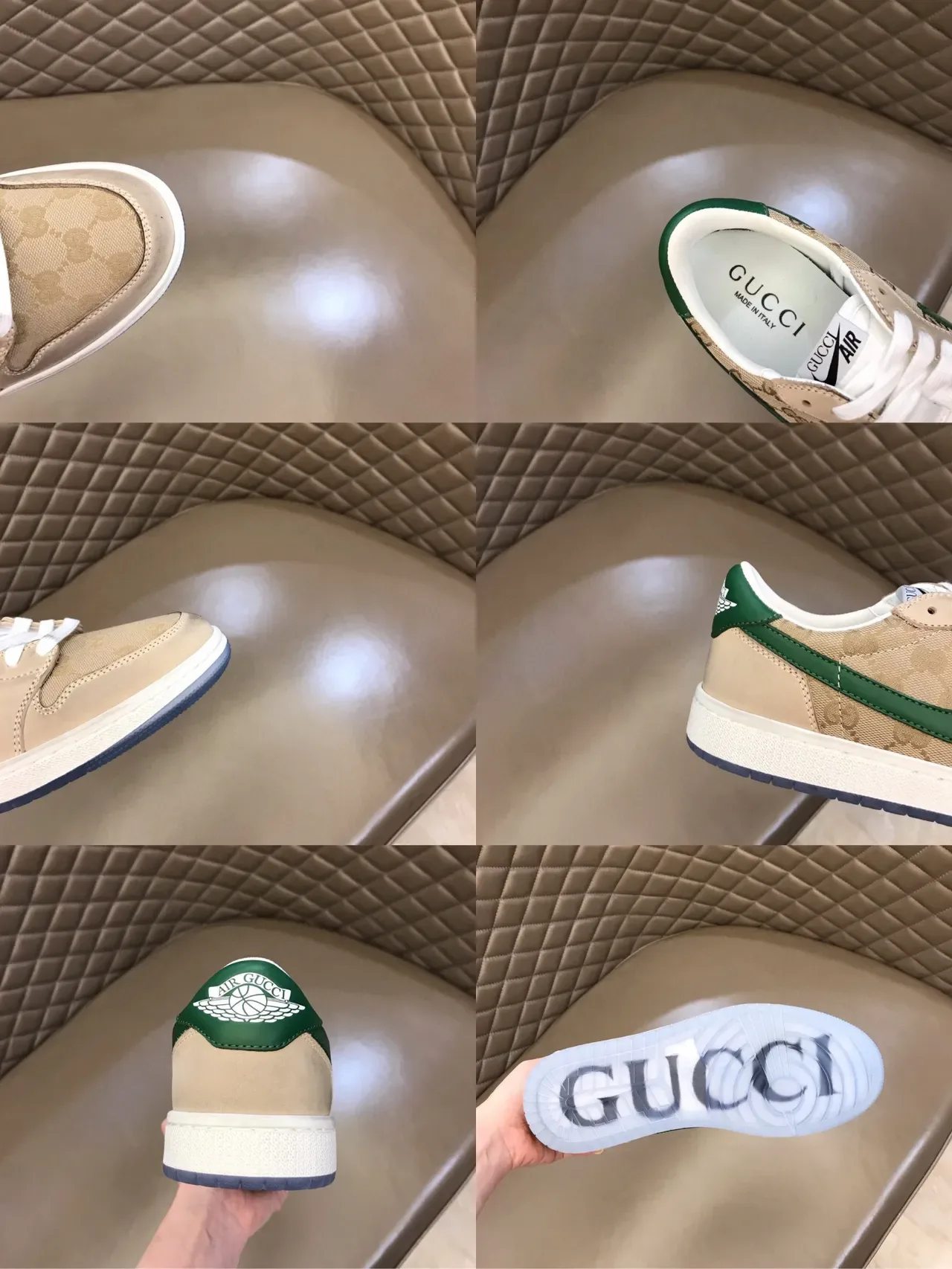 Nike Beige Green Low-Top Textile Upper Lifestyle Sneakers 2