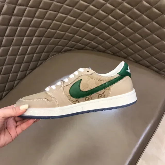 Nike Beige Green Low-Top Textile Upper Lifestyle Sneakers 3