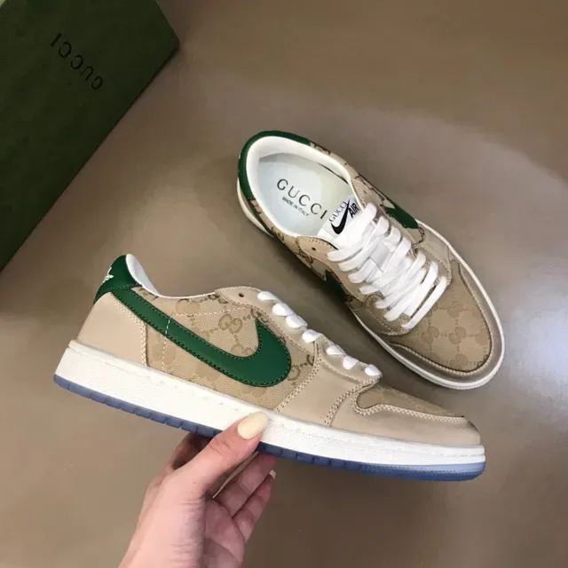 Nike Beige Green Low-Top Textile Upper Lifestyle Sneakers 6