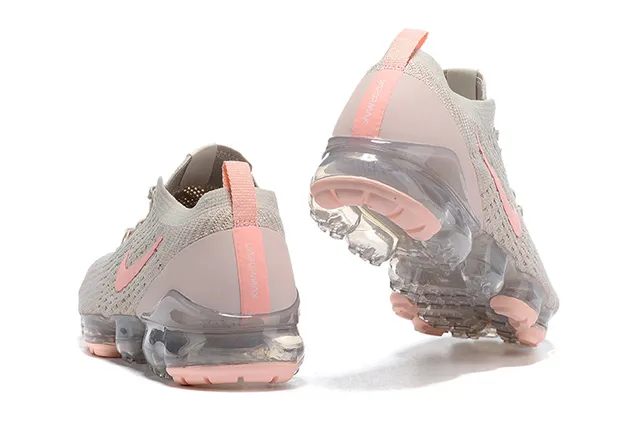 Nike Beige Pink Engineered Knit Upper Full-Length Visible Air Unit Sole Lifestyle Sneakers 2