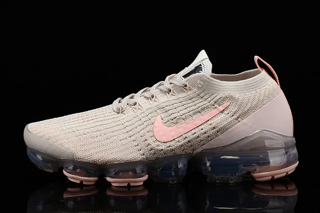 Nike Beige Pink Engineered Knit Upper Full-Length Visible Air Unit Sole Lifestyle Sneakers 15