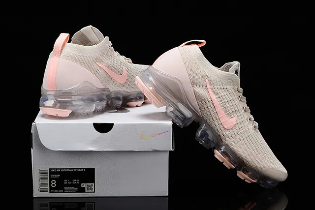 Nike Beige Pink Engineered Knit Upper Full-Length Visible Air Unit Sole Lifestyle Sneakers 16