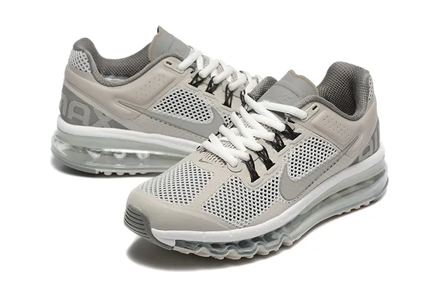 Nike Beige White Mesh Upper Full-Length Visible Air Unit Running Shoes 5
