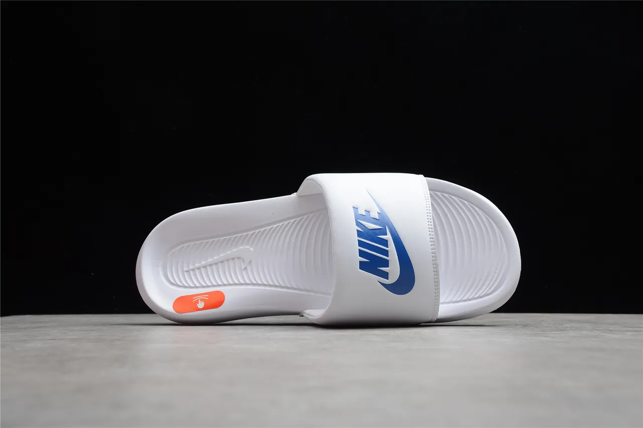 Nike Benassi JDI White Blue Orange Slippers 4