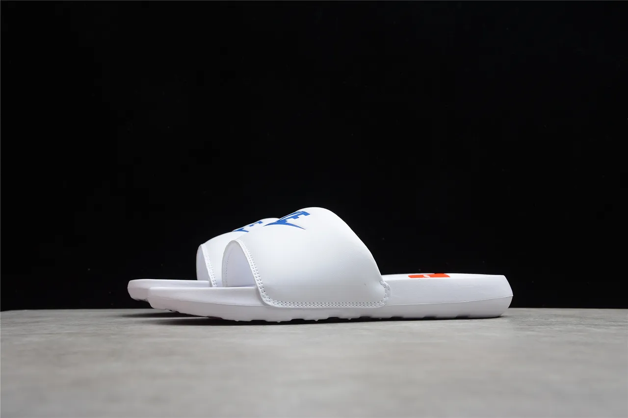 Nike Benassi JDI White Blue Orange Slippers 6