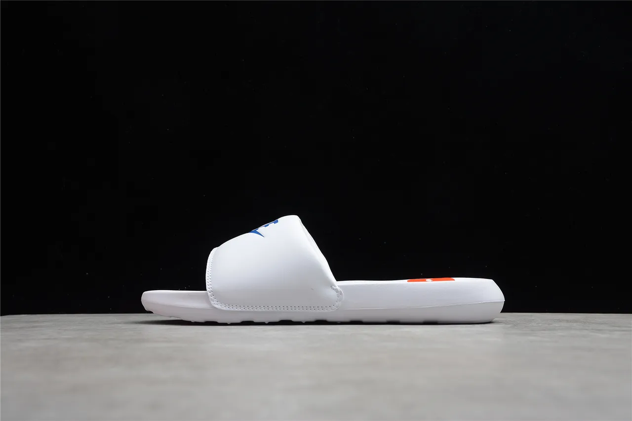 Nike Benassi JDI White Blue Orange Slippers 7