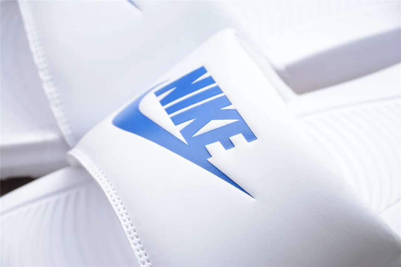 Nike Benassi JDI White Blue Orange Slippers 11