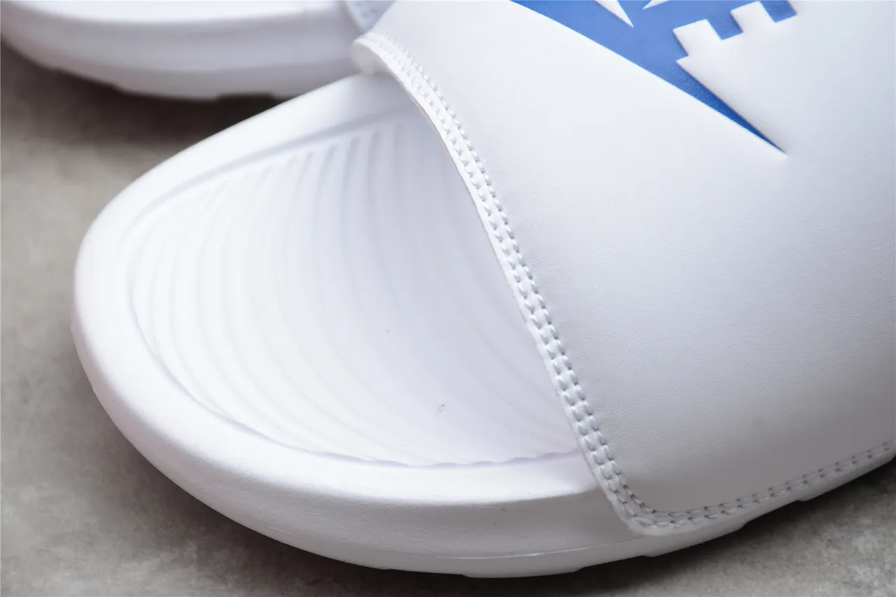 Nike Benassi JDI White Blue Orange Slippers 12