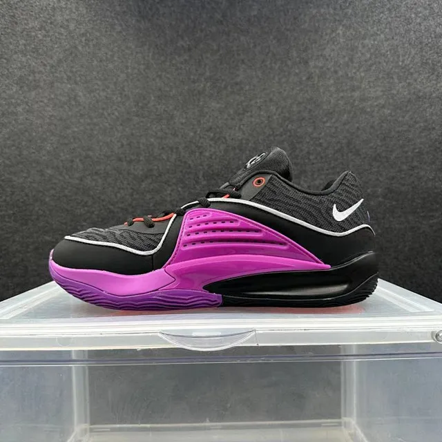 Nike Black and Purple Sculpted Midfoot Cage Basketball Shoes 2