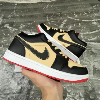 Nike Black Beige Low-Top Leather-and-Synthetic Upper Lifestyle Sneakers
