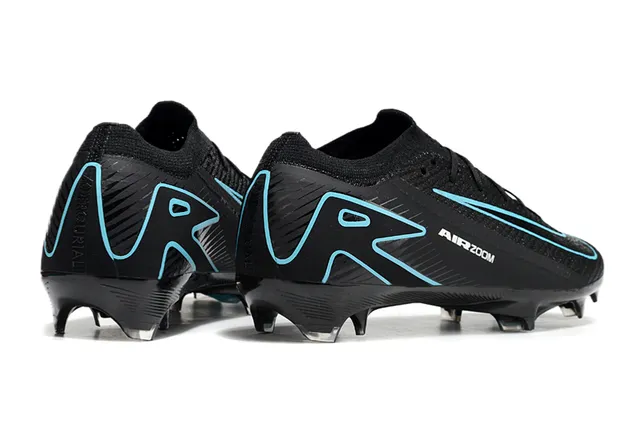 Nike Black Blue Low-Cut Knit Upper Dynamic Cage Overlay Firm-Ground Soccer Shoes 5