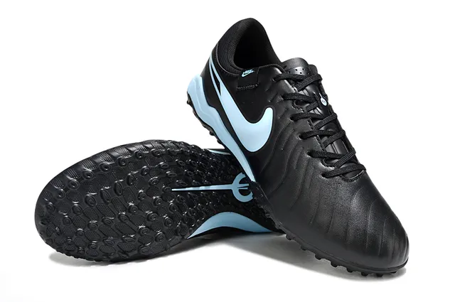 Nike Noir Bleu Bas coupé Haut synthétique Texturisé Ante-pied Gazon Chaussures de football 4