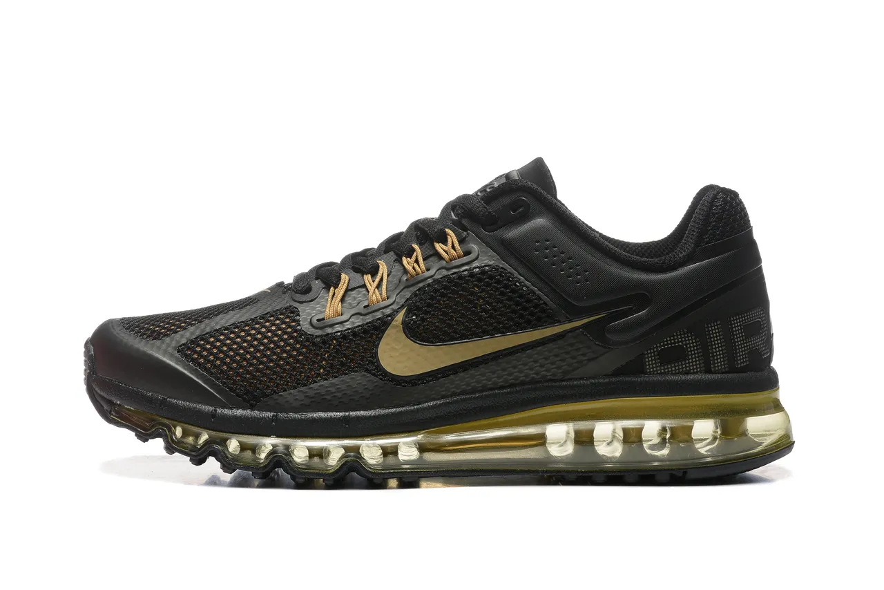 Nike Black Gold Full-Length Visible Air Unit Mesh Upper Running Shoes 4