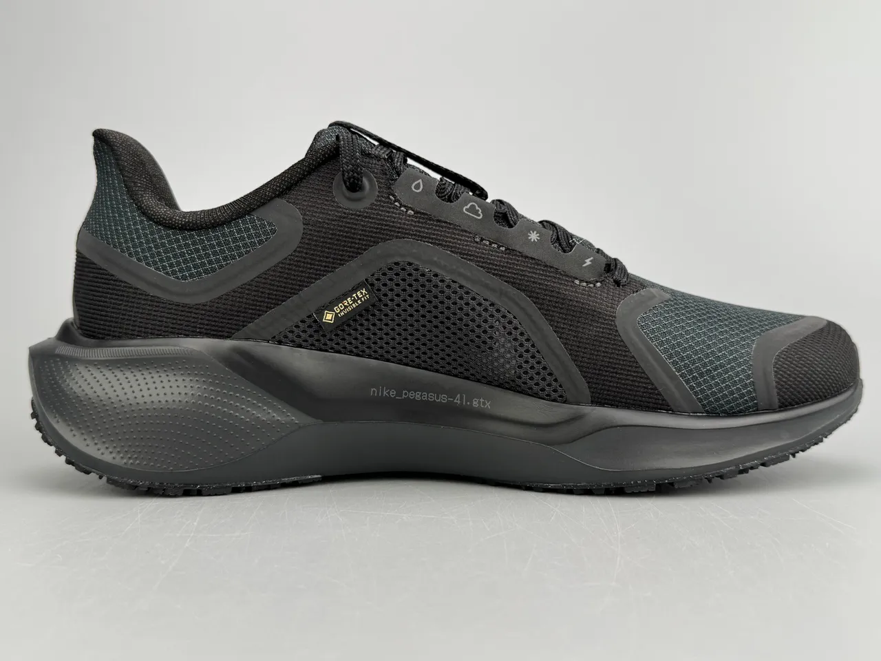 Nike Black Monochrome Engineered Mesh Upper Running Shoes 10