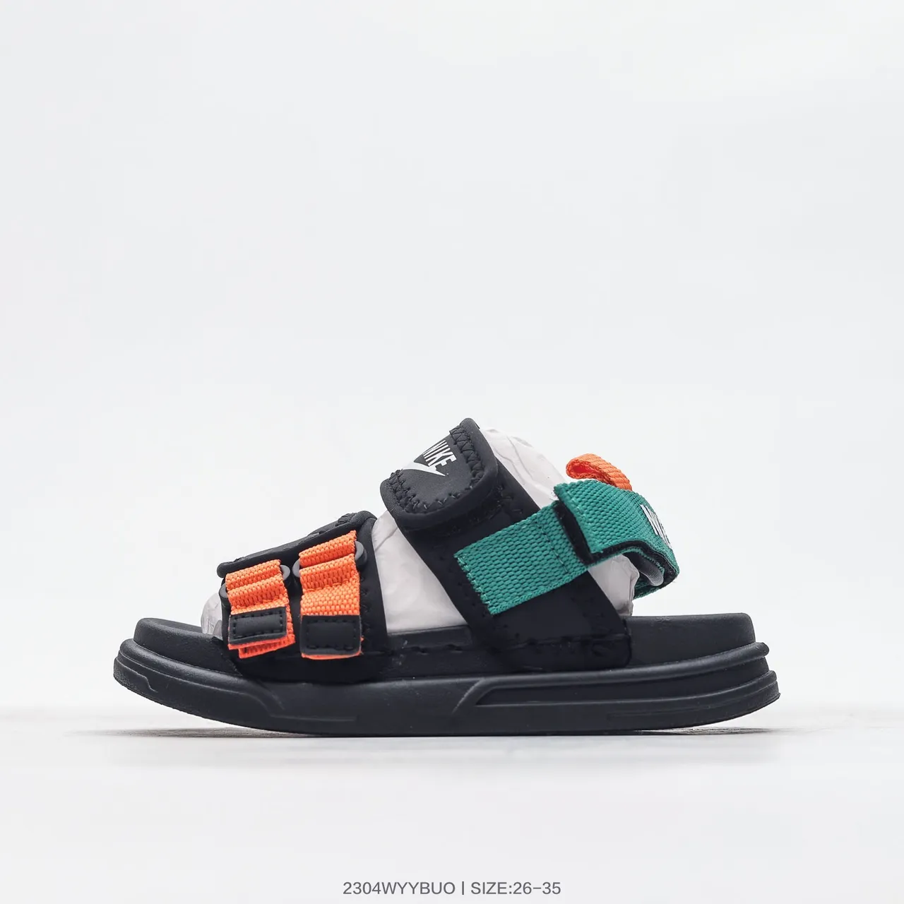 Nike Black Multicolor Multi-Strap Platform Sole Casual Sandals 6