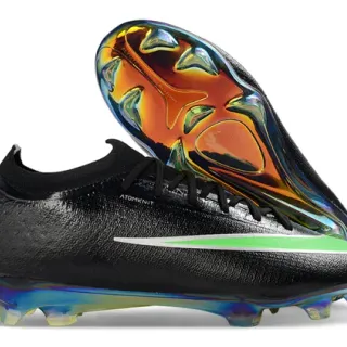 Nike Black Multicolor Sock-Fit Collar Atomknit Upper Firm-Ground Soccer Shoes