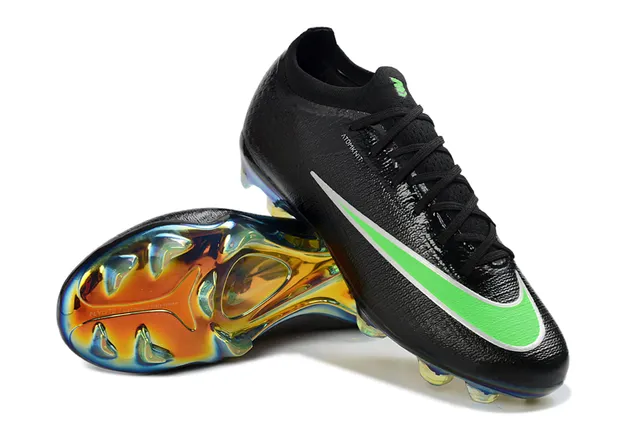 Nike Black Multicolor Sock-Fit Collar Atomknit Upper Firm-Ground Soccer Shoes 4