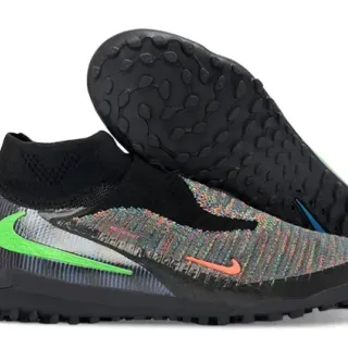 Nike Black Multicolor Sock-Fit Knit Upper Engineered Weave Turf Soccer Shoes