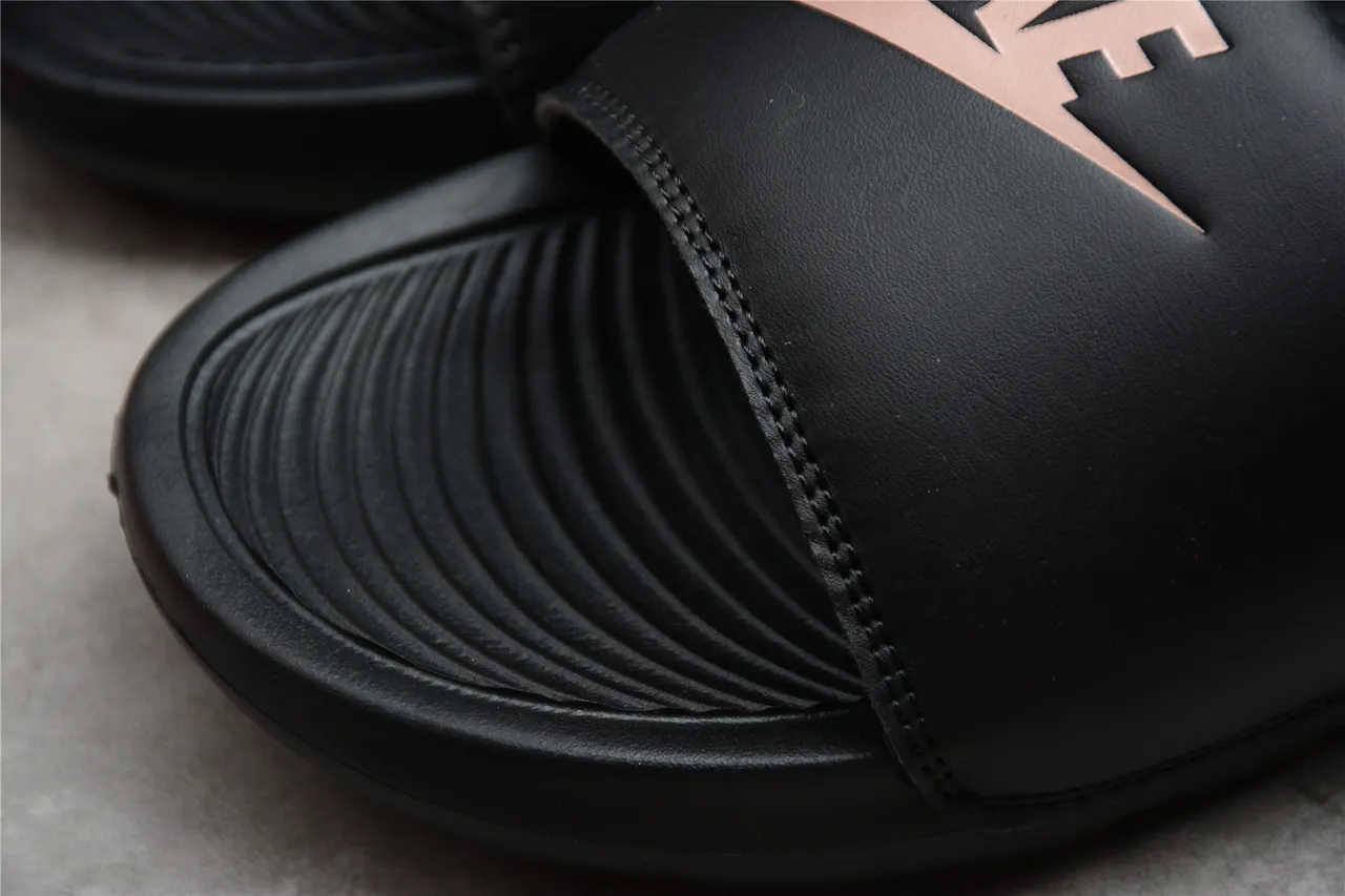 Nike Black Pink Single-Strap Molded Footbed Slippers 12