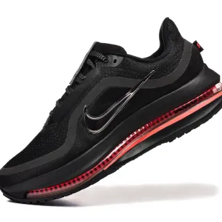 Nike Chaussures de course Noir et Rouge Unité d'Air Visible Plein Longueur Haut en Mesh Engineered