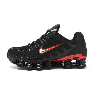 Nike Black Red Glossy Synthetic Cage Perforated Mesh Upper Lifestyle Sneakers