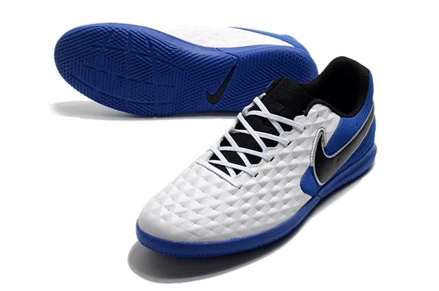 Nike Noir Rouge tige quiltée texturée diamant col bas chaussures de football indoor 2