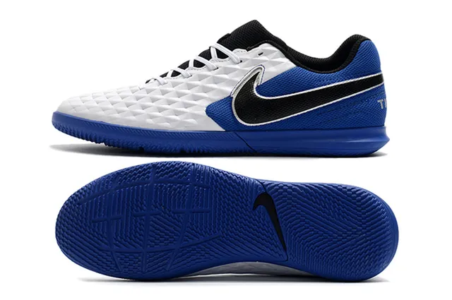 Nike Noir Rouge tige quiltée texturée diamant col bas chaussures de football indoor 5