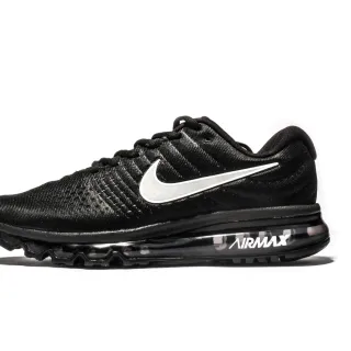 Nike Black Silver Engineered Knit Upper Full-Length Visible Air Max Unit Running Shoes