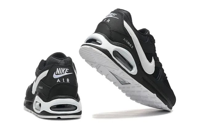 Nike Black White Mesh And Synthetic Upper Swoosh Overlay Lifestyle Sneakers 2