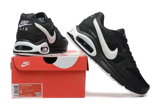 Nike Black White Mesh And Synthetic Upper Swoosh Overlay Lifestyle Sneakers 6