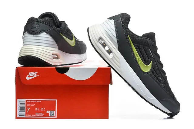 Nike Black White Mesh And Synthetic Upper Visible Air Cushioning Unit Lifestyle Sneakers 7