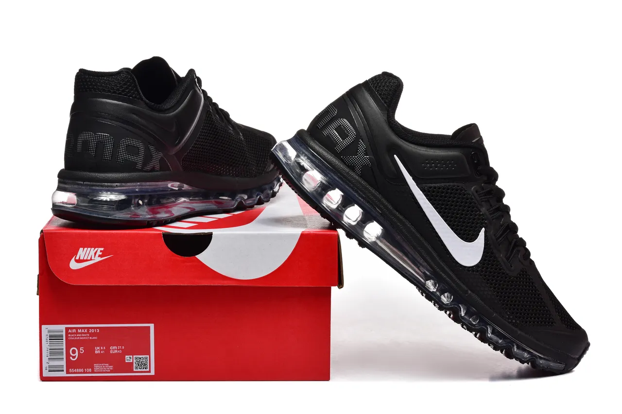 Nike Black White Mesh Upper Full-Length Visible Air Unit Running Shoes 3