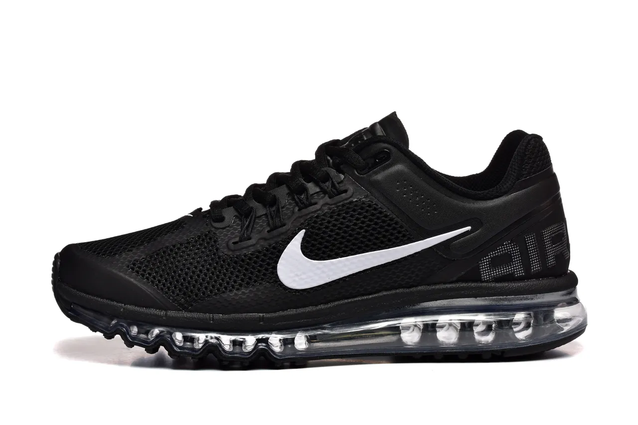 Nike Black White Mesh Upper Full-Length Visible Air Unit Running Shoes 6