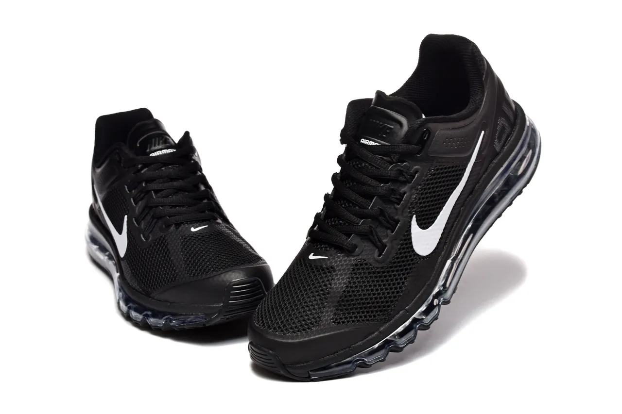 Nike Black White Mesh Upper Full-Length Visible Air Unit Running Shoes 7